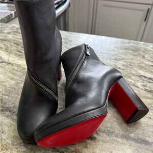 Christian Louboutin Black Boots with Red Soles